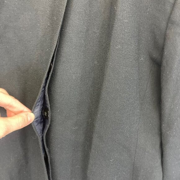 Vintage Saville 100% Wool Long Blazer Jacket Womens 8 Black Office Collarless - Picture 9 of 16